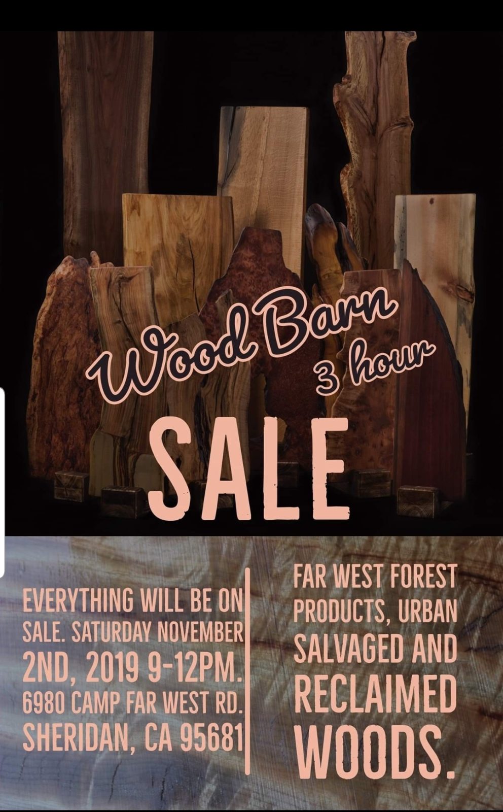 urban lumber collage of wood displayed in ad for nov 2nd urban lumber wood sale