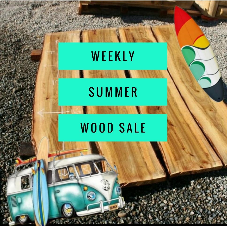 urban wood camphor slabs show urban wood summer sale with image of surfboard and woody