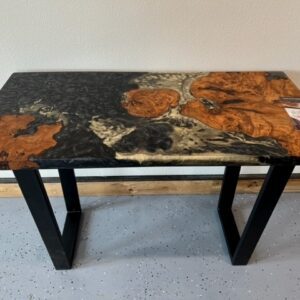 Cherry wood burl and epoxy table